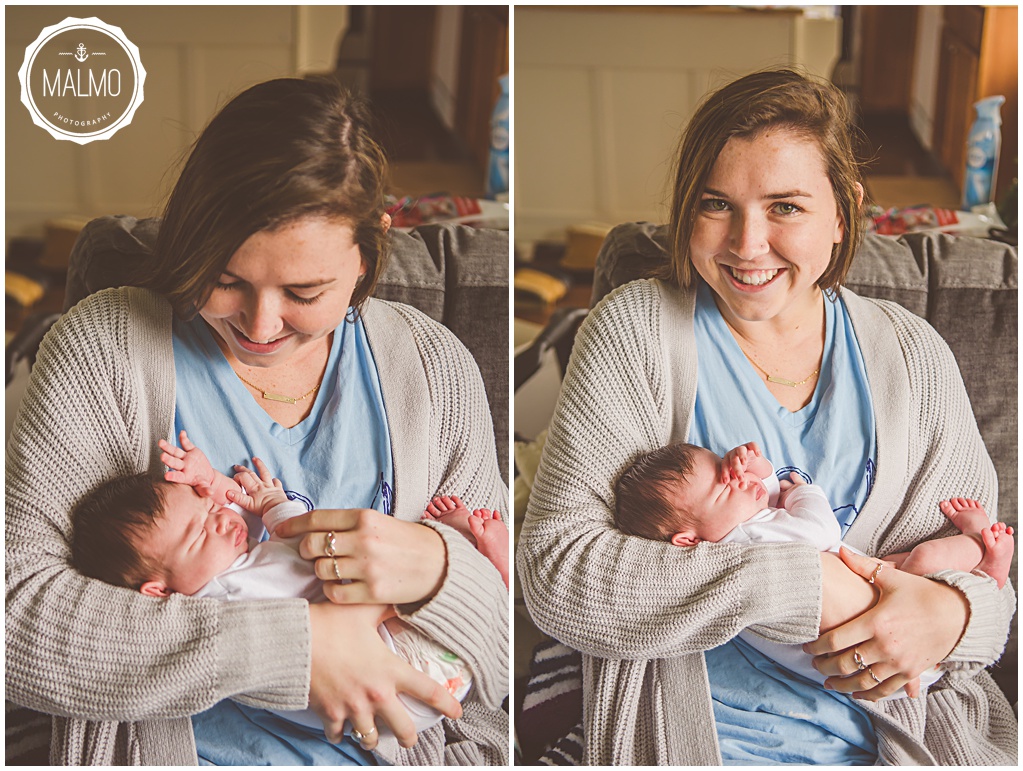 First Time Aunt Holds Baby