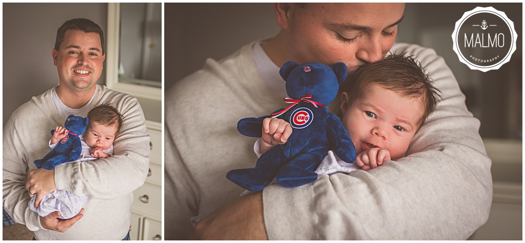 Dad Big Cubs Fan Newborn Born During World Series